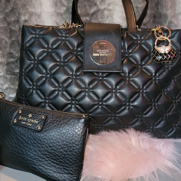 kate spade Handbags - Kate spade quilted bag n wristlet black leather